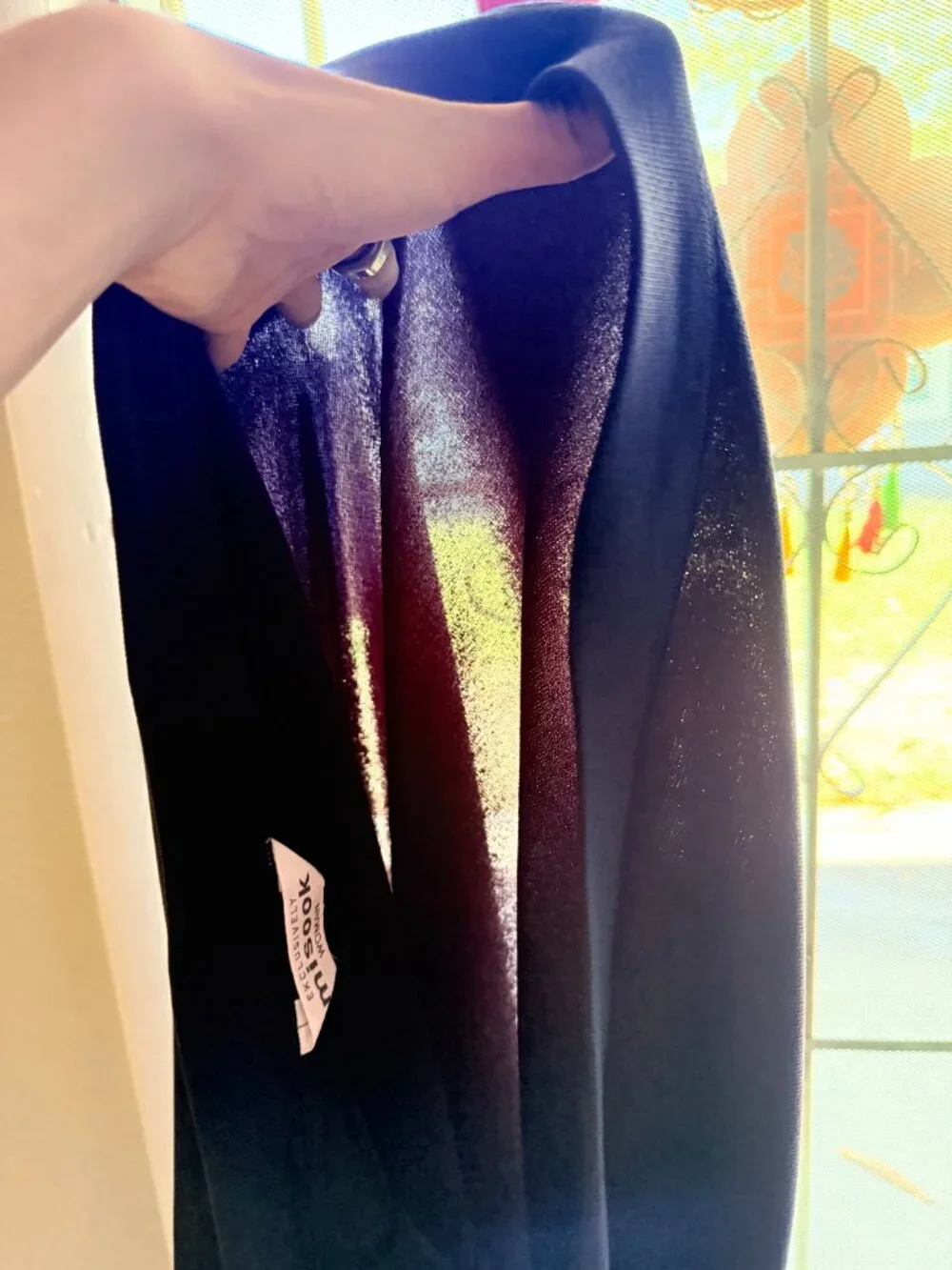 Plus Size 1X Misook Navy Knit Maxi Skirt Side Slit